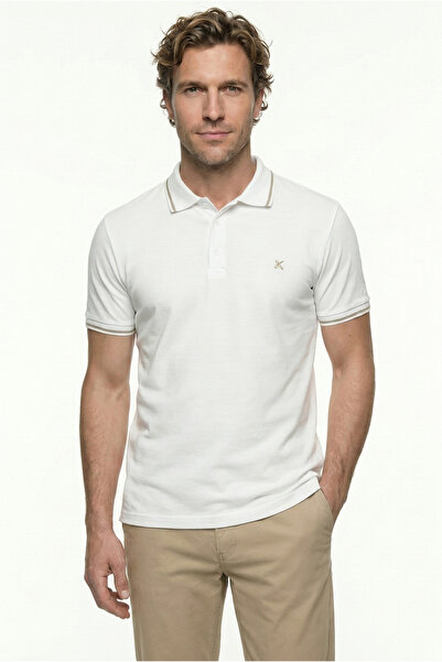 Kiğılı Polo Collar Slim Fit Slim Fit Embroidered Single Jersey Cotton T-Shirt