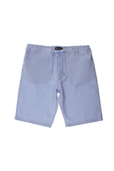 Kiğılı Regular Fit Standard Cut Linen Bermuda Shorts with Elastic Waist and D...