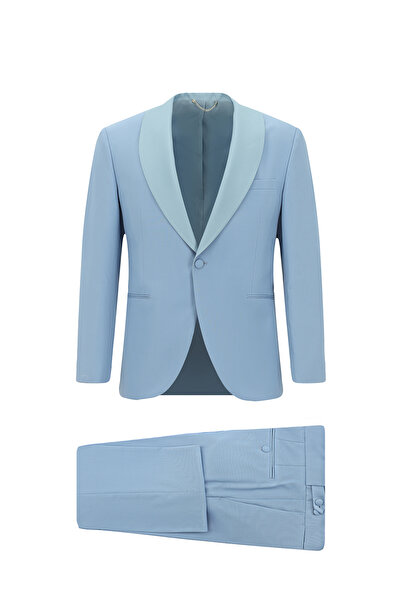Abdullah Kiğılı 7 Drop Slim Fit Dar Kesim Şal Yaka Yün Smokin & Damatlık
