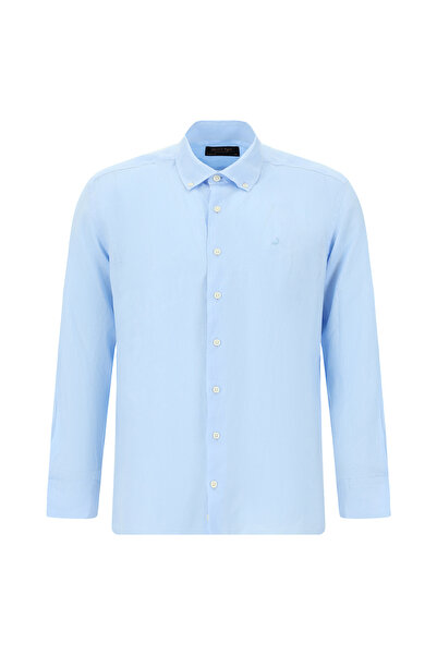 Abdullah Kiğılı Long Sleeve Regular Fit Buttoned Collar Linen Shirt