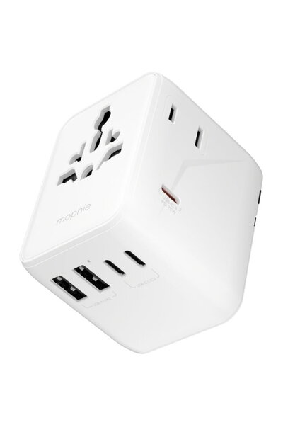 Mophie Incarcator Essential 70w GaN 5 Port + AC Travel Adapter, Alb