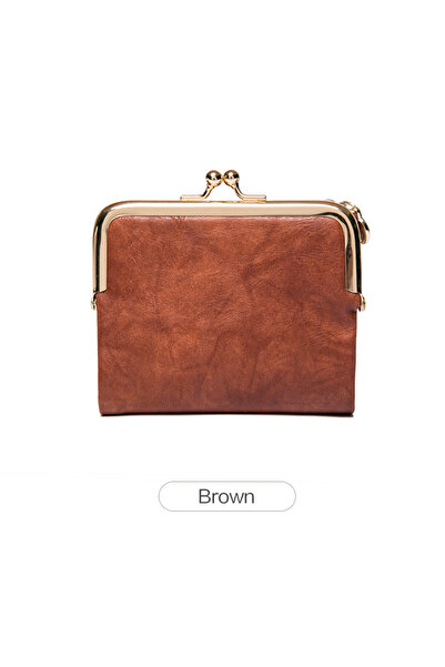 Choice5 QB309-Brown New Clip Women's Zero Wallet RetroMulti Functional Double...