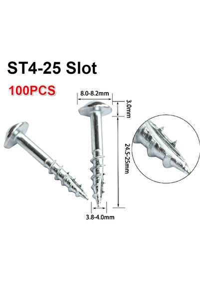 choice2 ST4-25 SLOT 100pcs Woodworking Antirust Oblique Hole Self-tapping Scr...