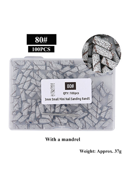 choice2 80Grit(100PCS) 100pcs/box 3mm Mini Sanding Bands With Mandrel Sets Fo...