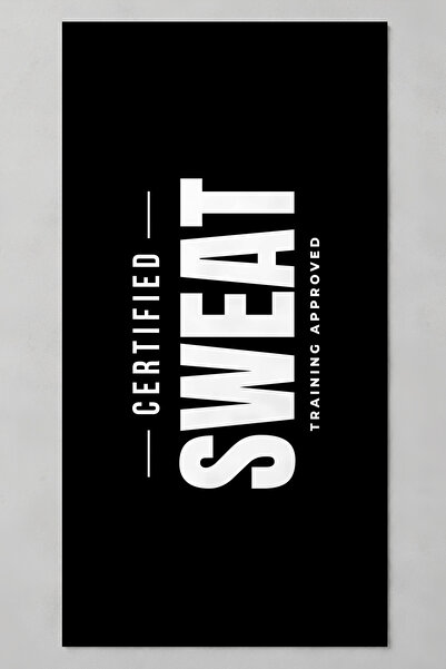 Luvis Store Certified Sweat Written Sports and Fitness Towel 50X100 cm - Black