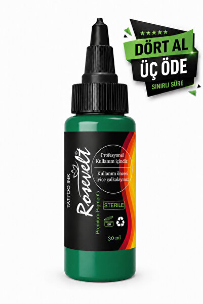 ROSEVELT Dövme Boyası Rainbow Tattoo Ink Yeşil 30 ml