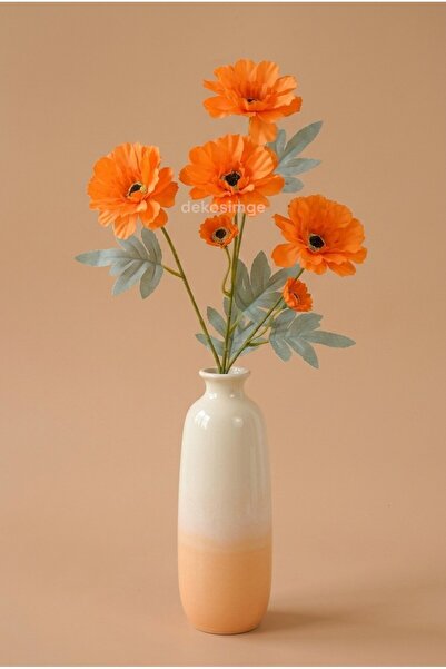 Dekosimge Yapay Gerbera Çiçeği, Uzun Saplı, 60 cm 6 Çiçekliı
