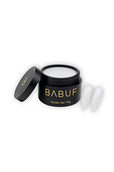 BABUF Gel de Construcție Autonivelant Alb Lăptos cu Glitter 50 g – Pentru Ung...
