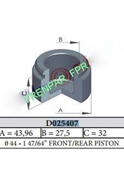 FPR Fren Kaliper Pistonu Ön Jaguar, Mercedes, Nissan, Vw