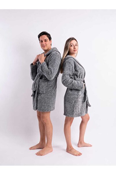 Sweet's Collection Szary Szary Szlafrok Unisex Welsoft Plusz