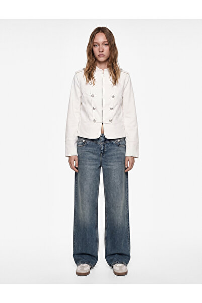 Koton Cotton Regular Fit Buttoned Spanish-Cut Trousers