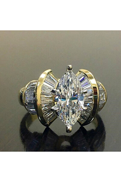 Choice 9 F700 Huitan Romantic Women Finger Ring Gold Color Shiny Marquise CZ ...