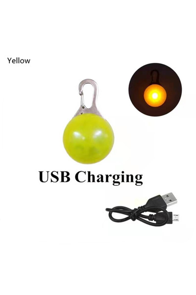 choice2 طوق كلاب LED أصفر قابل لإعادة الشحن بمنفذ USB، قلادة مضيئة للجراء مع ...