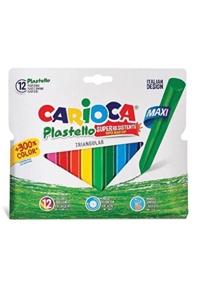 carioca Plastello 12li Elleri Kirletmeyen Maxi Pastel Boya Kalemi