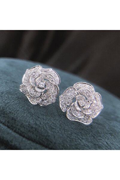 Choice E873 Huitan Eternity Cubic Zirconia Flower Stud Earrings for Women Hig...