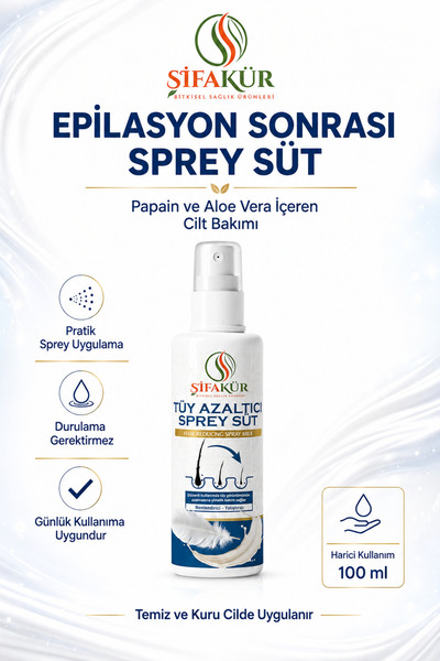 ŞİFAKÜR BİTKİSEL SAĞLIK ÜRÜNLERİ Epilasyon Sonrası Bakım Spreyi 100 ml Papain...