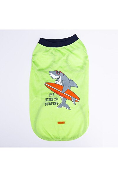Pawstar Green Shark Large Dog T-Shirt - Dog Apparel (15 KG-45 KG)