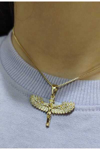 OEM Αλυσίδα με φτερά αγγέλου. Ανοξείδωτο ατσάλι επιχρυσωμένο με 14 καράτια χρ...