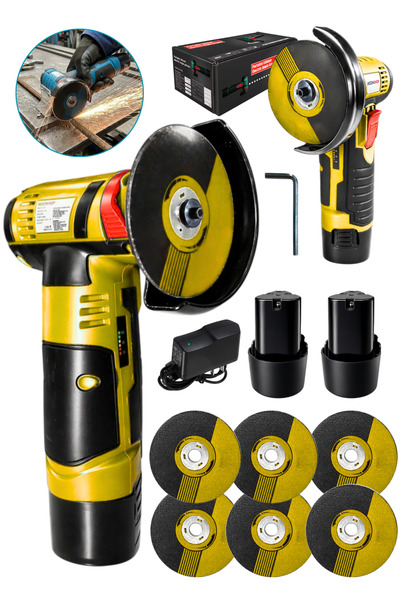 MOONSHOP Armut batarya 12V Mini 2 Akülü Dik Taşlama Mini Taşlama Makinesi
