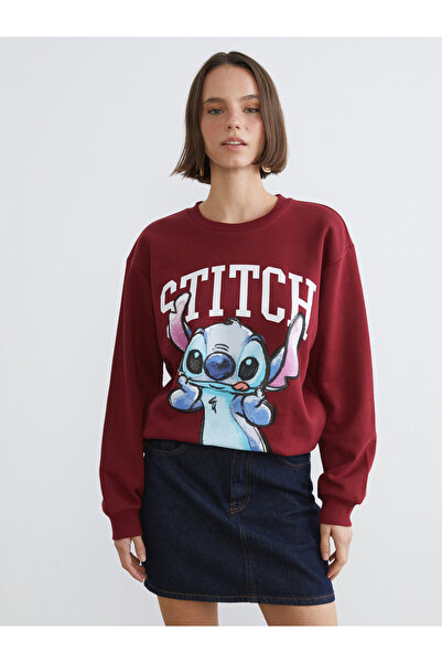 LC Waikiki Γυναικείο χοντρό φούτερ με στάμπα Stitch