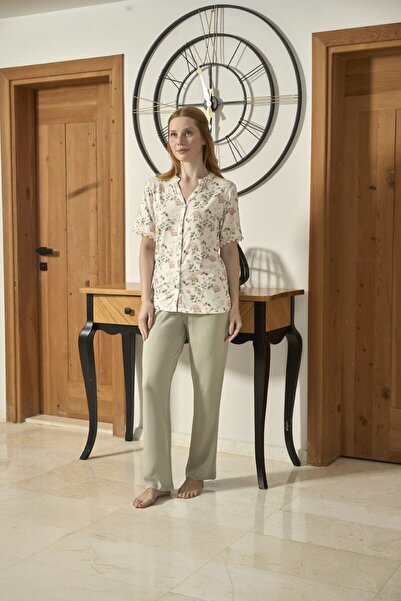 Cossy By Aqua Σετ πιτζάμες με κοντά μανίκια και κουμπιά μπροστά CossybyAqua 2...