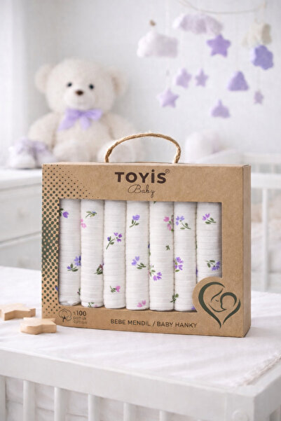EYZ KIDS %100 Pamuklu Yenidoğan/Bebek 7’li Hediyelik Ağız Mendili