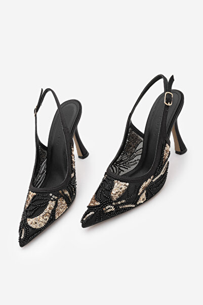 Marjin Γυναικεία κλασικά βραδινά παπούτσια με τακούνι, διακοσμημένα με χάντρε...