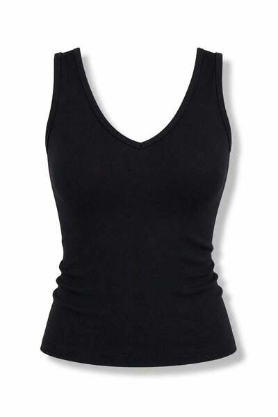 5in1Canpolat Μαύρο Αθλητικό Φανελάκι με Διπλή V-λαιμόκοψη 18106