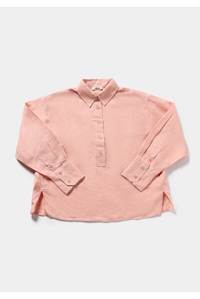 Colin's Fashion Fit Shirt Neck Düz Γυναικείο πορτοκαλί μακρυμάνικο πουκάμισο