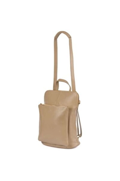 OEM Women's Fashion Backpack, 2 in 1, Leather, Beige