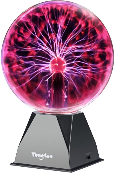 Dotail Λάμπα Πλάσματος Theefun, έλεγχος αφής και ήχου, 20 εκ., βάση 12 x 9,4 ...