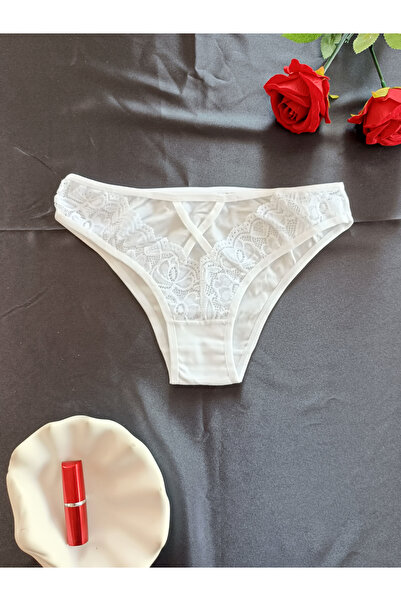 ZENA UNDERWEAR Mia Women's Lace Underwear Panties with Cross Detail on the Front
