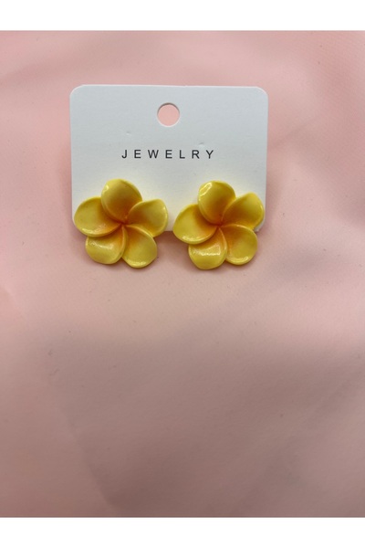 MOJOMIX Yellow Lotus Flower Acrylic Earrings