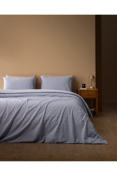 Madame Coco Σετ Παπλωματοθήκη Onille με Βαμβακερά Σεντόνια και Σχέδια - Μπλε