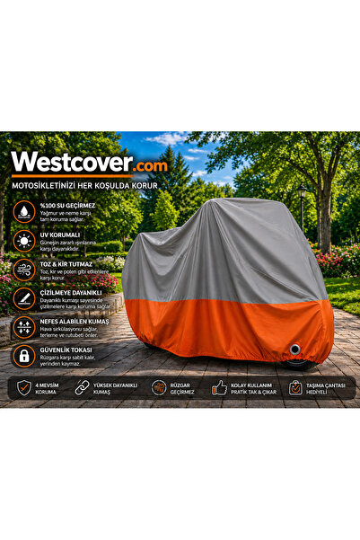 WestCover غطاء محرك هوندا فورزا 250 (رمادي-برتقالي) ثنائي اللون مقاوم للماء.