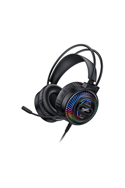 Yesido Kafa Üstü Kablolu Oyuncu Kulaklığı Mikrofonlu Işıklı Rainbow RGB Stere...