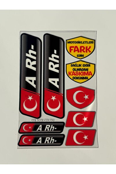 OTO SÜSLEN İSTANBUL Kan Grubu Ve Uyarı Sticer Seti Arh- Motosiklet ve Araç Uy...