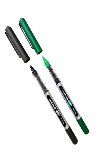 UNİ-BALL Uniball Eye Fine 0.7 mm Roller Kalem Seti 2 Adet siyah ve yeşil