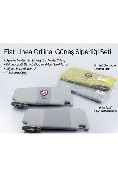 Oto Döşeme Malzemeleri Fiat Linea (D200) OEM Güneşlik Çifti - 735557187 / 735...
