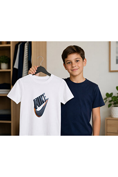 Malfini Παιδικό μπλουζάκι 100% βαμβακερό με στάμπα Nike, για ηλικίες 4-12 ετών