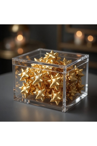 BİLGİ K K Adhesive Polar Star Bow 24 Pieces - 8 cm Metallic Gift Wrapping Dec...