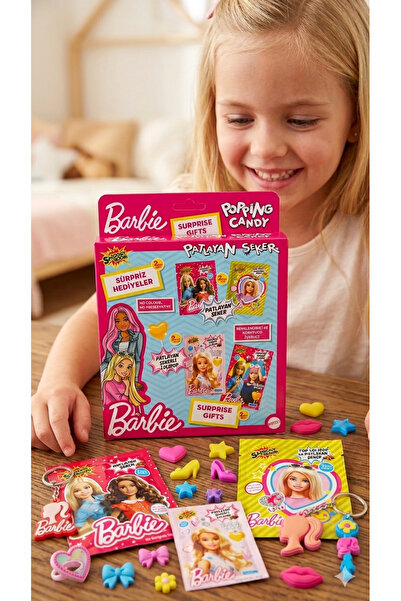 ENHA TİCARET Barbie Patlayan Şekerli, Lollipoplu, Süpriz Hediye Paketi