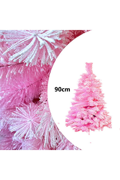 E-ANAMAG Τεχνητό Ροζ Χριστουγεννιάτικο Δέντρο, 90 εκ., Τεχνητό Χιονισμένο Δέν...
