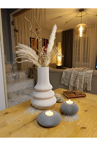 triora Bohem Stil Burgulu Vazo - Toprak Tonları Salon Dekoru minimalist, mode...