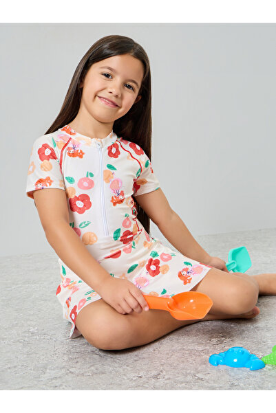 Styli Girls Floral Swimsuit with Cap
