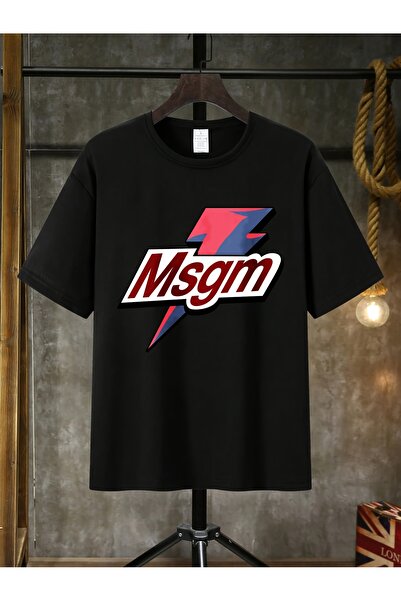 yiou trendy clothing تي شيرت رجالي بتصميم كاجوال بشعار Msgm