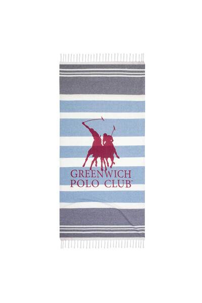 Greenwich Polo Club Μπλε ριγέ πετσέτα θαλάσσης 80x170