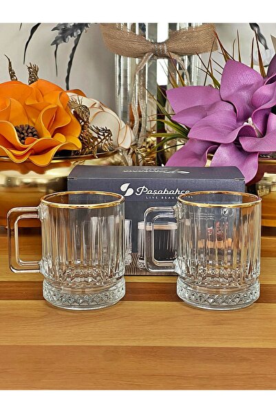 P&ORA PREMIUM KITCHEN PRODUCTS Orjinal Elysia Gerçek Ağzı Yaldızlı 2'li Kupa ...