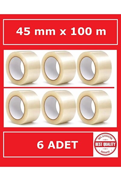 bolton 100 Metre 6 Adet Koli Bandı Şeffaf Yüksek Kalite Hotmelt (45mm x 100mt)