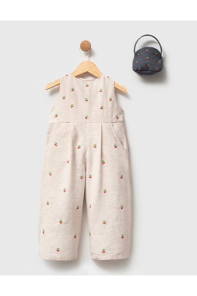 Generic Brand Cherry Embroidered Back Detail Tutu for Girls with a Bag as a Gift